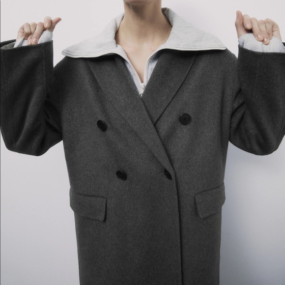 Zara Wool Blend Coat - Picture 5 of 9